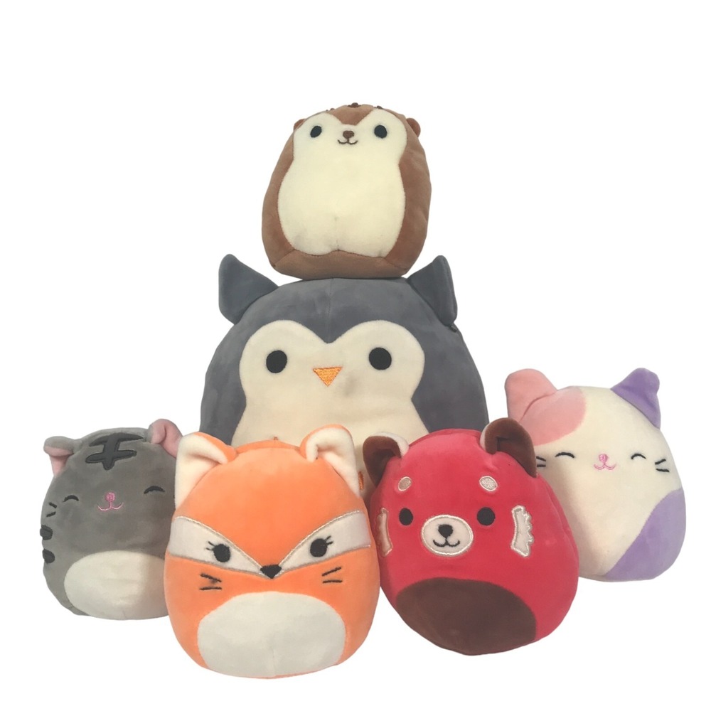 Lot Of 6 Squishmallows‎ 5 5.5in Karina/Cici/Tally/Sawyer/James And 1 9in Hoot